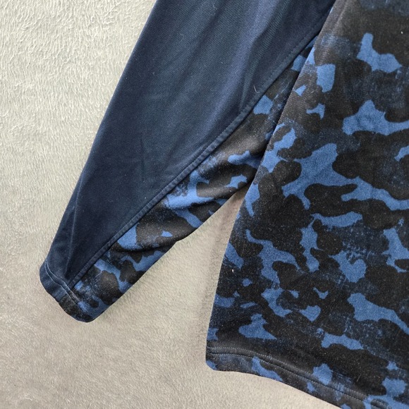 The North Face Men Sweatshirt Medium Blue Camo 1/2 Zip Mock Neck Logo Pullover - Picture 10 of 12